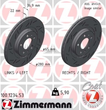 Zimmermann Sportbremsscheibe Black Z für SEAT TOLEDO II (1M2) vorne