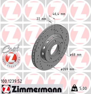 Zimmermann Sport Brake Disc for AUDI A8 (4D2, 4D8) rear