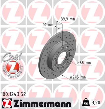 Zimmermann Sport Brake Disc for AUDI A4 (8E2, B6) rear