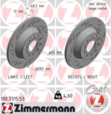Zimmermann Sport Brake Disc for SEAT LEON (1P1) rear