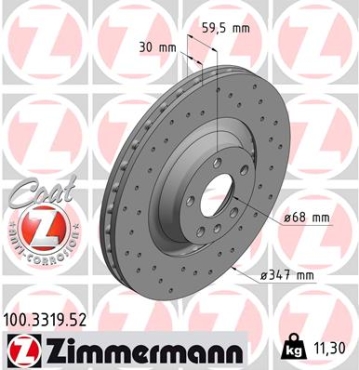 Zimmermann Sport Brake Disc for AUDI A6 Avant (4F5, C6) front