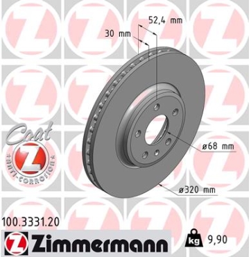Zimmermann Brake Disc for AUDI A4 Allroad (8KH, B8) front