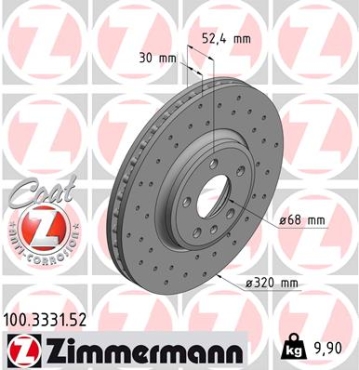 Zimmermann Sport Brake Disc for AUDI A4 (8K2, B8) front