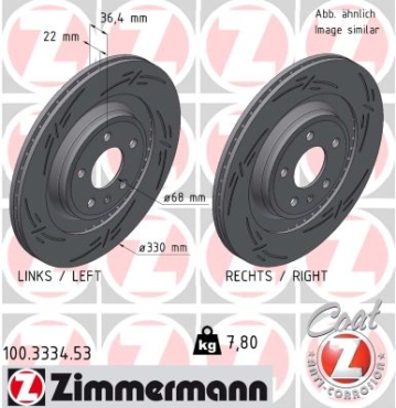 Zimmermann Sport Brake Disc for AUDI A4 B8 (8K2) rear