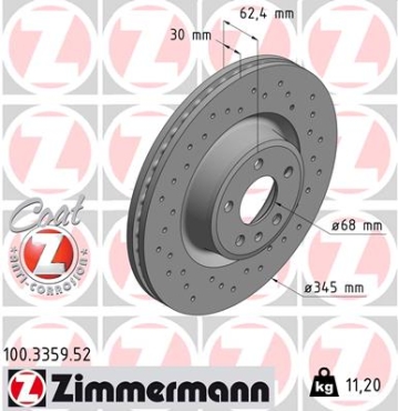 Zimmermann Sport Brake Disc for AUDI A6 Allroad (4GH, 4GJ, C7) front