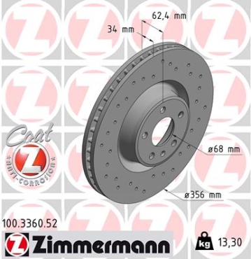 Zimmermann Sport Brake Disc for AUDI A6 Allroad C7 (4GH, 4GJ) front