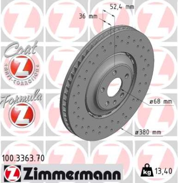 Zimmermann Bremsscheibe Formula Z für AUDI Q5 (8RB) vorne