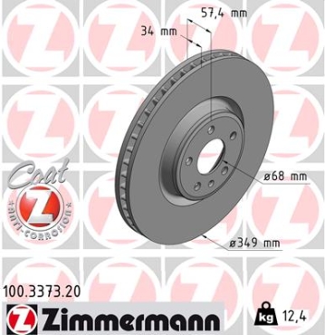 Zimmermann Brake Disc for AUDI A4 (8W2, B9) front