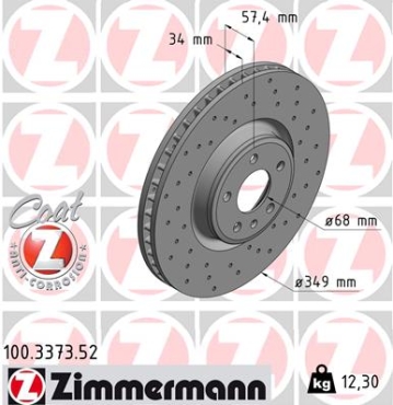 Zimmermann Sport Brake Disc for AUDI A4 (8W2, B9) front