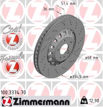Zimmermann Bremsscheibe Formula Z für AUDI A8 D5 (4N2, 4N8) vorne