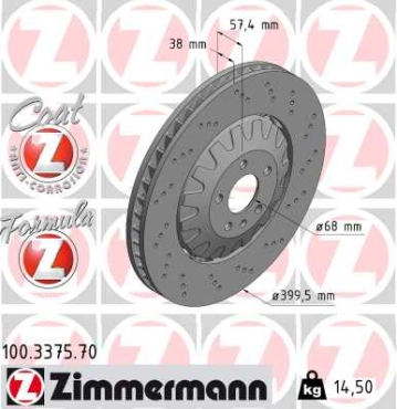 Zimmermann Brake Disc for AUDI A6 C8 Avant (4A5) front