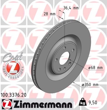 Zimmermann Brake Disc for AUDI Q7 (4MB) rear