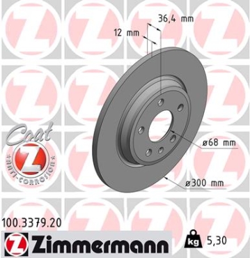 Zimmermann Brake Disc for AUDI A4 (8W2, B9) rear