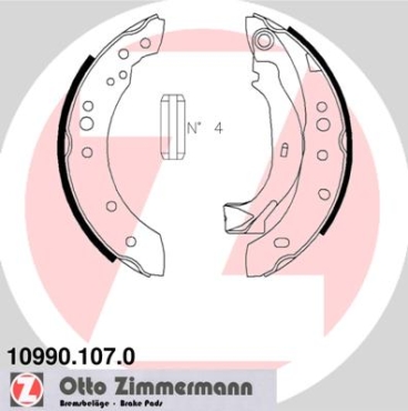 Zimmermann Brake Shoe Set for CITROËN C3 II (SC_) rear