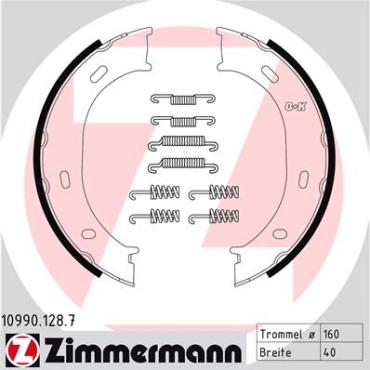 Zimmermann Brake Shoe Set for MERCEDES-BENZ SPRINTER 3-t Pritsche/Fahrgestell (903) rear / parking brake