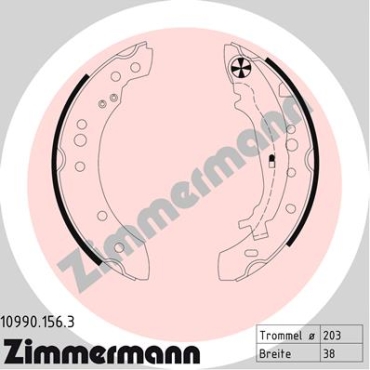 Zimmermann Bremsbackensatz für MITSUBISHI COLT VI (Z3_A, Z2_A) hinten