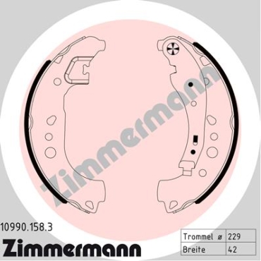 Zimmermann Brake Shoe Set for RENAULT TWINGO III (BCM_) rear