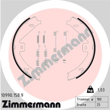 Zimmermann Brake Shoe Set for MERCEDES-BENZ CLS (C218) rear / parking brake