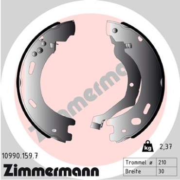 Zimmermann Bremsbackensatz für LAND ROVER RANGE ROVER SPORT (L320) hinten / Feststellbremse