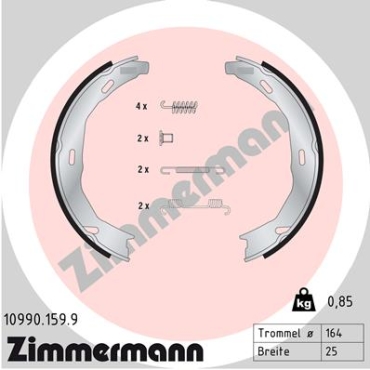 Zimmermann Bremsbackensatz für MERCEDES-BENZ C-KLASSE (W204) hinten / Feststellbremse