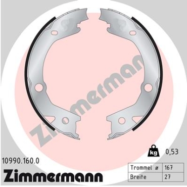 Zimmermann Brake Shoe Set for HYUNDAI TUCSON (JM) rear / parking brake