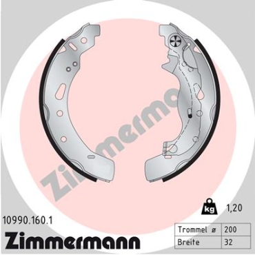 Zimmermann Brake Shoe Set for MAZDA 2 (DL, DJ) rear