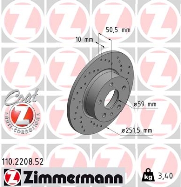 Zimmermann Sport Brake Disc for LANCIA DELTA I (831_) rear