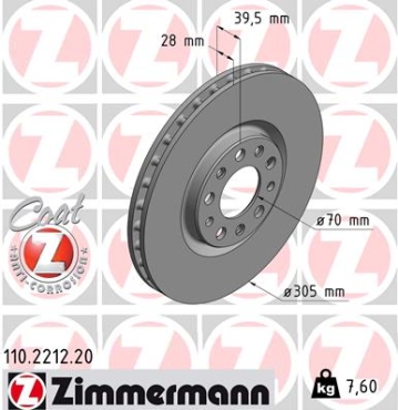 Zimmermann Brake Disc for ALFA ROMEO GIULIETTA (940_) front