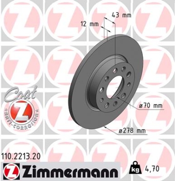 Zimmermann Brake Disc for ALFA ROMEO GIULIETTA (940_) rear