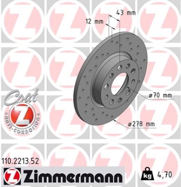 Zimmermann Sport Brake Disc for ALFA ROMEO GIULIETTA (940_) rear