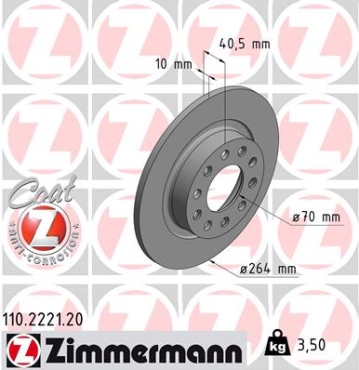 Zimmermann Brake Disc for ALFA ROMEO GIULIETTA (940_) rear