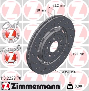 Zimmermann Bremsscheibe Formula Z für ALFA ROMEO GIULIA (952_) hinten