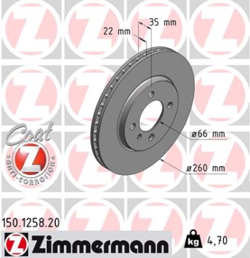 Zimmermann Brake Disc for BMW 3 Cabriolet (E30) front