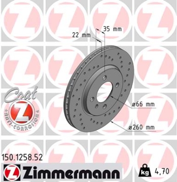 Zimmermann Sport Brake Disc for BMW 3 Cabriolet (E30) front