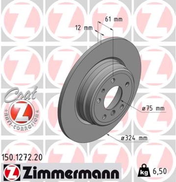 Zimmermann Brake Disc for BMW 7 (E38) rear