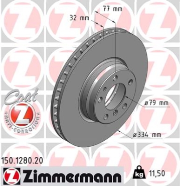 Zimmermann Brake Disc for BMW 7 (E38) front