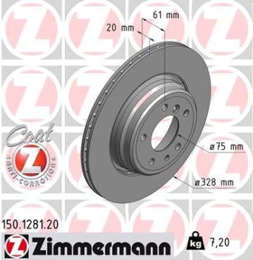 Zimmermann Brake Disc for BMW 7 (E38) rear