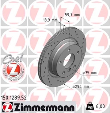 Zimmermann Sport Brake Disc for BMW 3 (E46) rear
