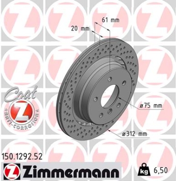Zimmermann Sport Brake Disc for BMW Z3 Roadster (E36) rear left