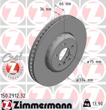 Zimmermann Brake Disc for BMW 6 Gran Coupe (F06) front left