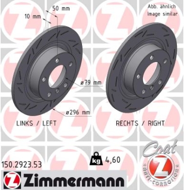 Zimmermann Sportbremsscheibe Black Z für MINI MINI COUNTRYMAN (R60) hinten