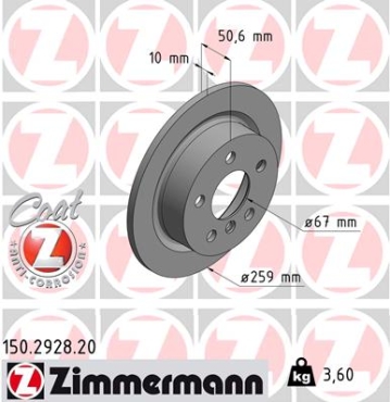 Zimmermann Brake Disc for MINI MINI (F56) rear
