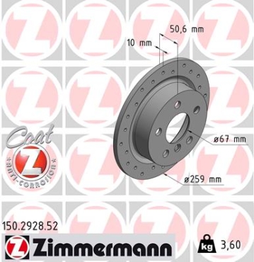 Zimmermann Sport Brake Disc for MINI MINI Cabriolet (F57) rear