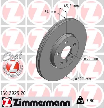 Zimmermann Brake Disc for MINI MINI COUNTRYMAN (F60) front