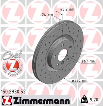 Zimmermann Sport Brake Disc for BMW 2 Active Tourer (F45) front