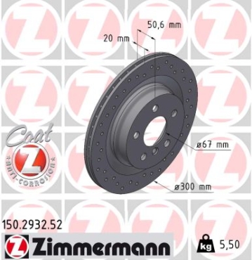 Zimmermann Sport Brake Disc for MINI MINI CLUBMAN (F54) rear