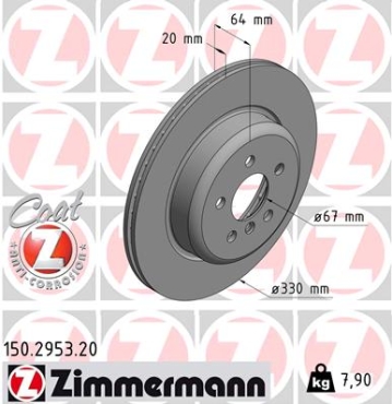 Zimmermann Brake Disc for BMW 5 (G30, F90) rear right