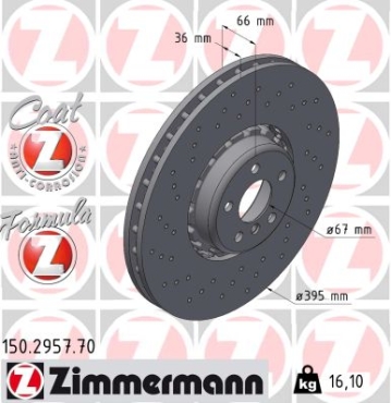 Zimmermann Bremsscheibe Formula Z für BMW 5 (G30, F90) vorne links