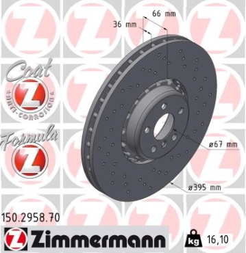 Zimmermann Bremsscheibe Formula Z für BMW 5 (G30, F90) vorne rechts