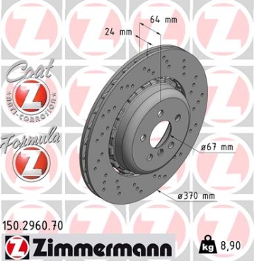 Zimmermann Bremsscheibe Formula Z für BMW 5 (G30, F90) hinten rechts